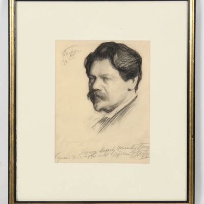 Leonid Osipovich Pasternak (Ukrainian, 1862-1945), Portrait of Mikhael Itzhakovich Press, 1922