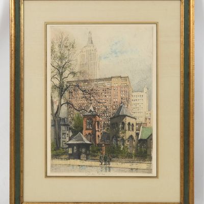 Robert Kasimir (Austrian, 1914-2002), "New York, Little Church Around the Corner," c. 1950