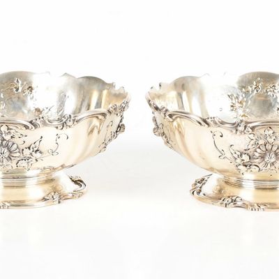 Sale Photo Thumbnail #431: A Pair of Sterling Silver Footed Bowls, Marked for Mauser Manufacturing Company, New York, c. 1900