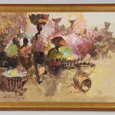 Sale Photo Thumbnail #304: Alfredo Buenaventura (Filipino, 1942-1982), Market Scene, 1968