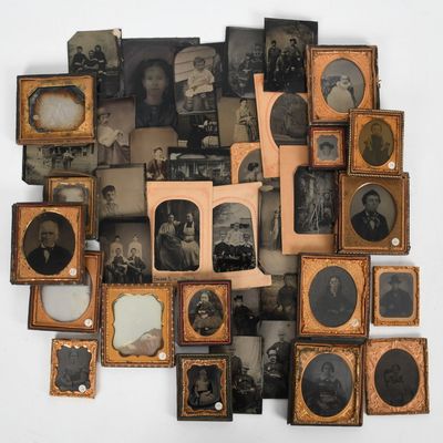 Sale Photo Thumbnail #237: An Assorted Group of Mostly Tin Type Photographs