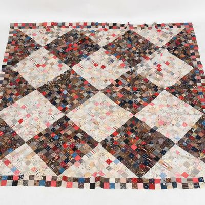 Sale Photo Thumbnail #330: An American Patchwork Quilt Topper, 20th Century