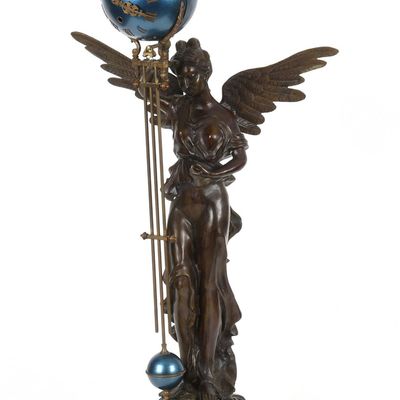 Sale Photo Thumbnail #346: A Bronze Figural Swinger Clock