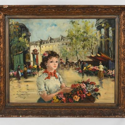 Francois Gerome (French b.1895) Parisian Flower Girl
