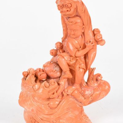 Sale Photo Thumbnail #205: A Large Chinese Coral Carving
