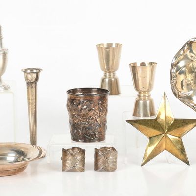Sale Photo Thumbnail #430: An Assorted Group of Silver Housewares