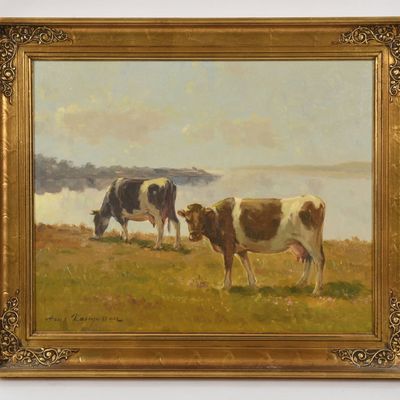 Hans Rasmussen (20th Century), Cows in a Landscape
