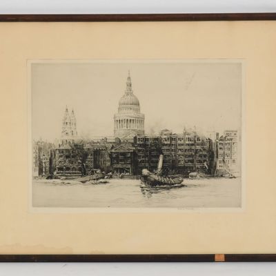 Frederick Arthur Farrell (English, 1882-1935), "St. Paul's from the River," c. 1920