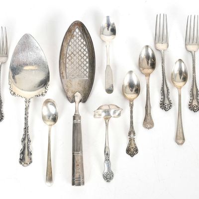 Sale Photo Thumbnail #453: An Assorted Group of Silver Flatware