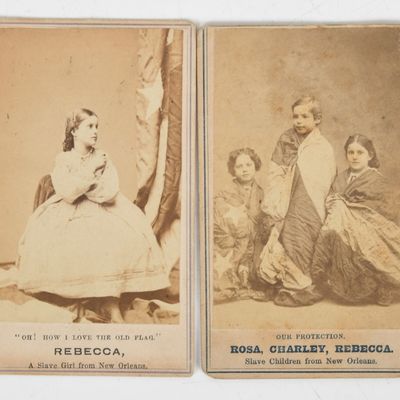 Sale Photo Thumbnail #229: Charles Paxson (American Civil War Era), Two 'Slave"' Carte de Visite