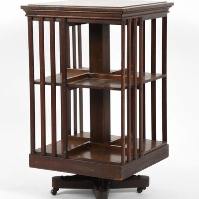 Sale Photo Thumbnail #120: An Edwardian Mahogany Rotating Bookcase, Early 20th Century