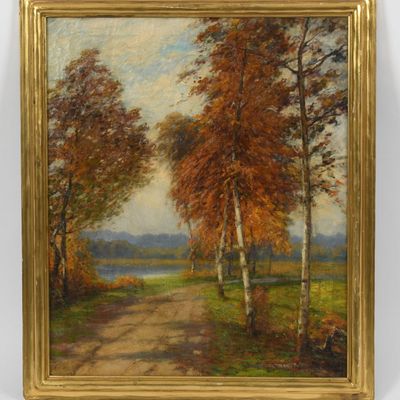 Sale Photo Thumbnail #261: An Autumn Landscape, Signed "Mulet"