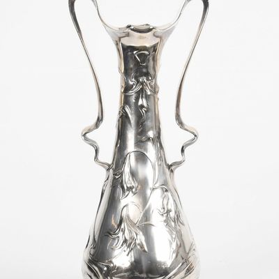 Sale Photo Thumbnail #422: A Large Art Nouveau Silver Plated Vase