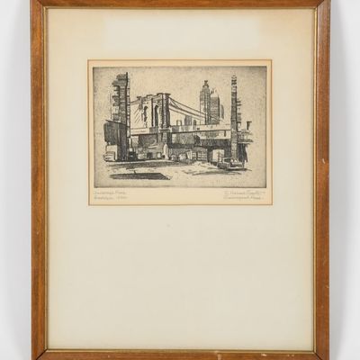 Sale Photo Thumbnail #287: Robert Harmer Smith (American, 1907-1980), "Anchorage Place, Brooklyn, 1966"