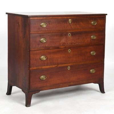 Sale Photo Thumbnail #338: A Federal Mahogany Chest of Drawers, Probably New England, Early 19th Century