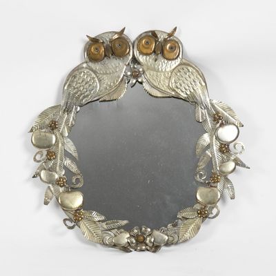 Sale Photo Thumbnail #104: Sergio Bustamante (Mexican, b. 1949), Double Owl Mirror