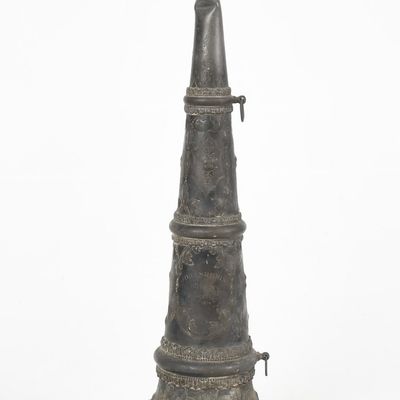 Sale Photo Thumbnail #367: A Pennsylvania Embossed Silver Plate Fireman's Parade Trumpet, Susquehanna Hose Company, 1871