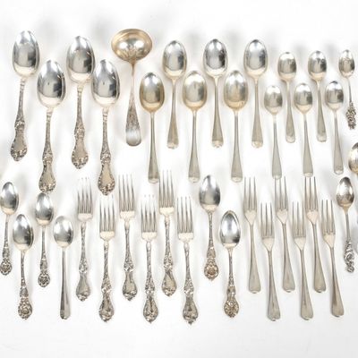 Sale Photo Thumbnail #433: A Group of American Sterling Silver Flatware, Various Makers, 20th Century