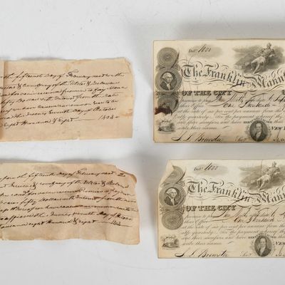 Sale Photo Thumbnail #219: Early 19th Century New York Turnpike and Promissory Notes