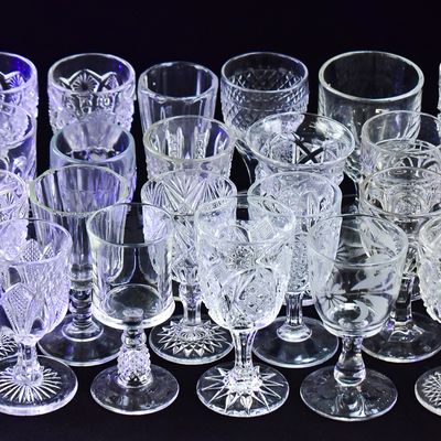 COLLECTION OF WINE/CORDIAL GOBLETS: CADMIUM GLASS, WESTMORELAND, IMPERIAL, EAPG