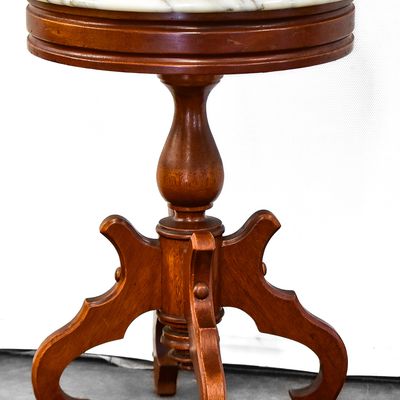 VICTORIAN MARBLE-TOP PEDESTAL ACCENT TABLE