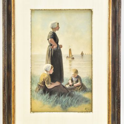 ADOLF ARTZ "WATCHING THE SHIPS RETURN" LITHOGRAPH