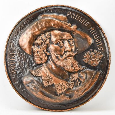 EMBOSSED COPPER WALL PLAQUE OF PETRUS PAULUS RUBENS (PETER PAUL RUBENS)