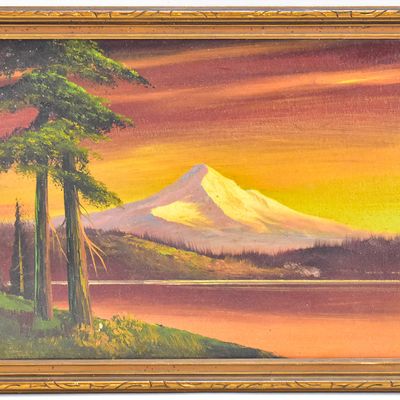 HARRY LEONARD LOPP "MT. HOOD AT SUNSET" OIL PAINTING