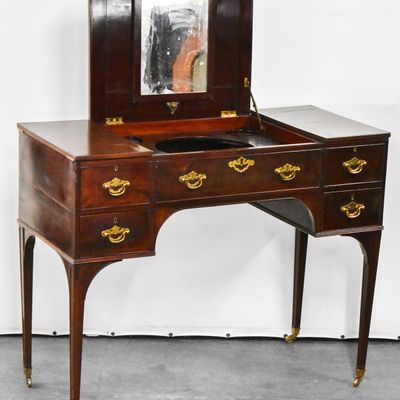 GEORGE III STYLE MAHOGANY MECHANICAL DRESSING TABLE