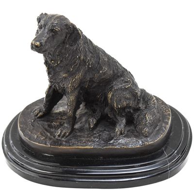 AFTER ANTOINE-LOUIS BARYE GOLDEN RETRIEVER BRONZE STATUE