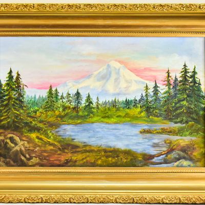'MT. HOOD AT SUNSET' OIL PAINTING