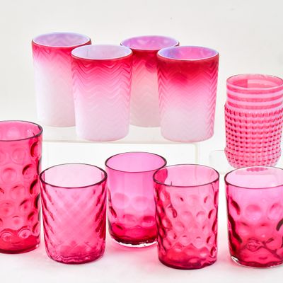 10 CRANBERRY GLASS TUMBLERS