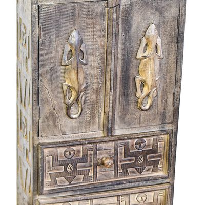 INDONESIAN HAND-CARVED TEAK CABINET