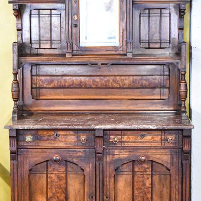 LATE VICTORIAN EASTLAKE MARBLE-TOP SIDEBOARD