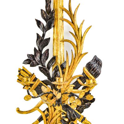 MID-CENTURY ITALIAN NEOCLASSICAL REVIVAL STYLE GILT DUAL-LIGHT WALL SCONCE