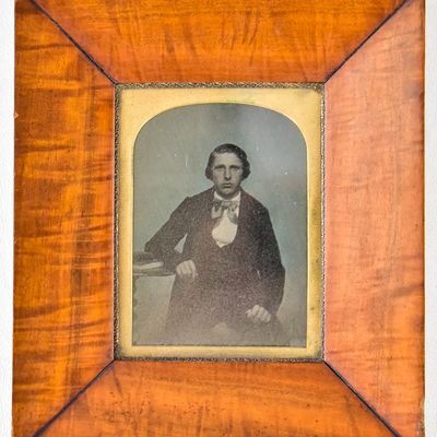 FRAMED INDIVIDUAL AMBROTYPE; "DANIEL LITTLE"