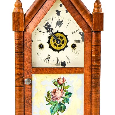 WATERBURY CLOCK COMPANY STEEPLE MANTEL SHELF CLOCK