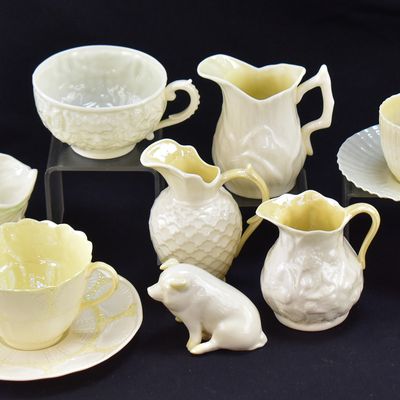 ASSORTMENT OF BELLEEK PORCELAIN DISHWARE