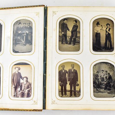 SAME SEX TINTYPE ALBUM; ARTEMUS & COMPANY "THE PHOTOGRAPHIC ALBUM"