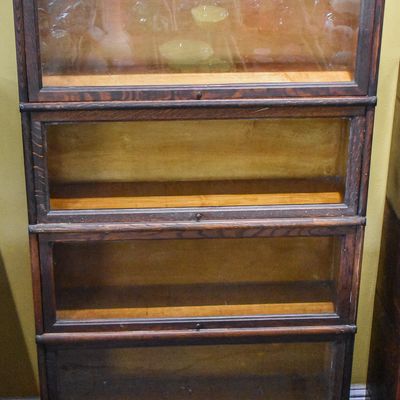 FOUR-STACK OAK BARRISTER BOOKCASE