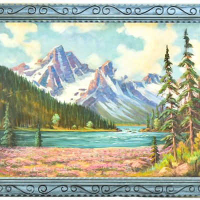 HARRY LEONARD LOPP "STANLEY PEAKS, IDAHO" OIL PAINTING