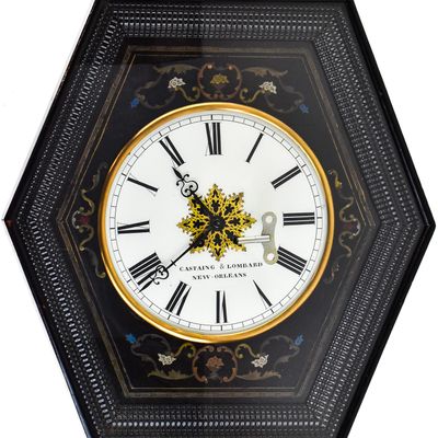 CASTAING & LOMBARD FRENCH NAPOLEON III "OEIL-DE-BOEUF (BULL'S EYE)" WALL CLOCK