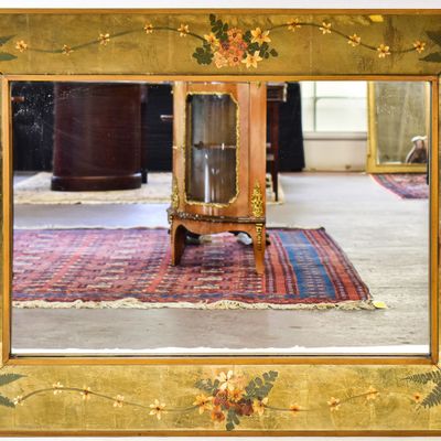 CHINOISERIE REVERSE-PAINTED GLASS (EGLOISE) WALL MIRROR