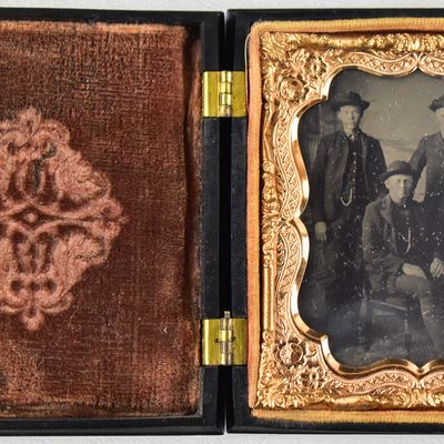 TINTYPE OF THREE MEN; UNION CASE