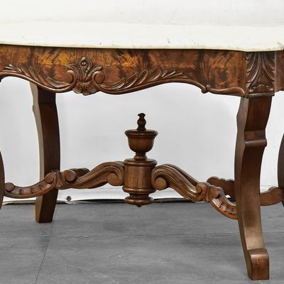 ITALIAN STYLE SERPENTINE MAHOGANY CONSOLE TABLE