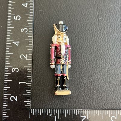 Vintage Enamel nutcracker Christmas Brooch