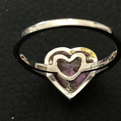 Yellow pink Heart Rhinestone Ring