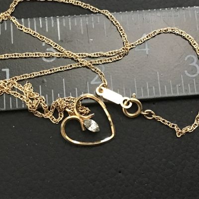 Krementz Vintage Rhinestone Heart Necklace