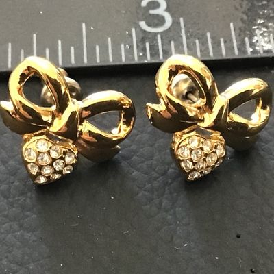 WD. Signed Rhinestone Earrings