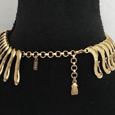 Etruscan Revival. Bold Couture Monet Signed Fringe 1950. Excellent Excellent